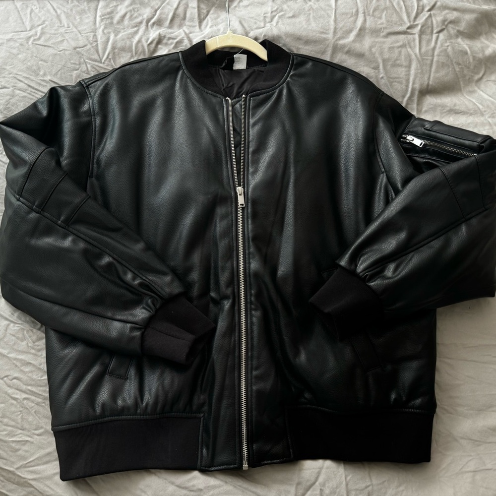 H&M Leather Bomber Jacket